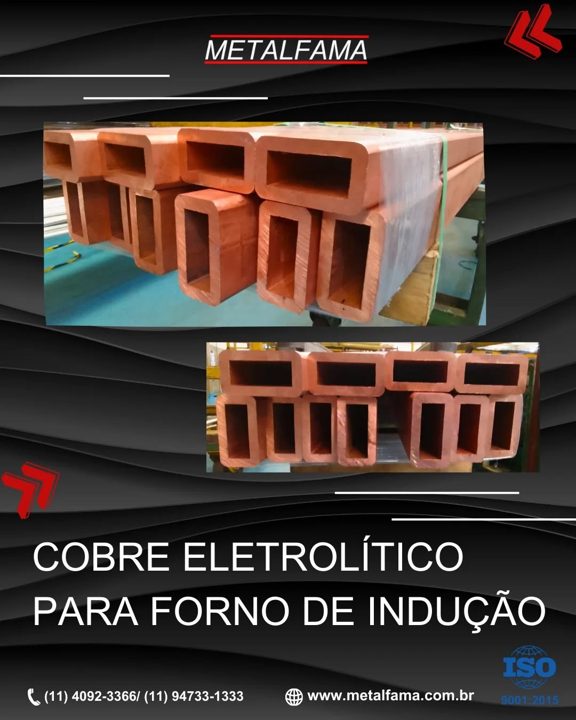 Na Metalfama desenvolvemos Tubos de Cobre Eletrolítico C110 para o segmento de fornos de indução. Entre em contato e faç