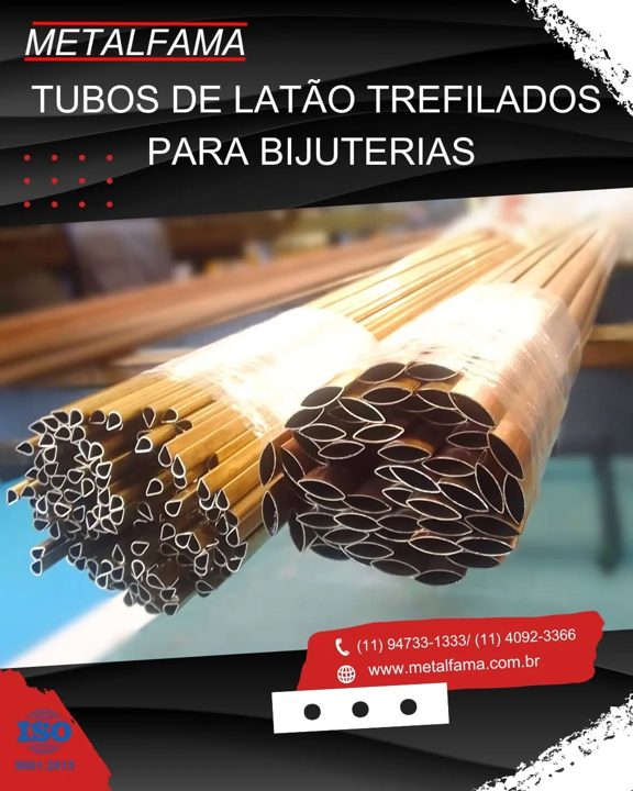 Os tubos de latão trefilados da Metalfama são escolhas perfeitas para quem trabalha com bijuterias e busca peças de alta