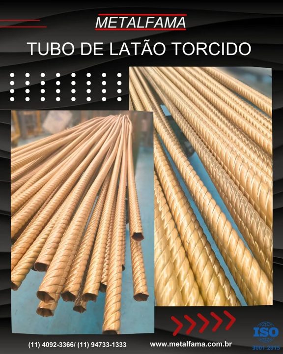 Nossos tubos de latão torcidos lisos são perfeitos para quem busca elegância e durabilidade em projetos de alto padrão. 