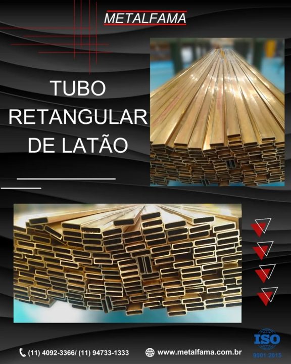 Fabricamos tubos retangulares de latão com dimensões específicas para cada projeto. Com preços e prazos competitivos, a 