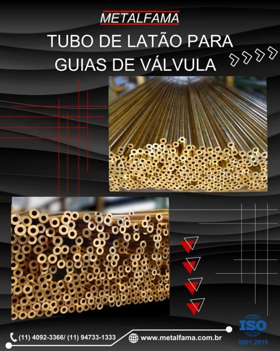 Tubos de Latão com precisão de 0,02mm nos diâmetros internos e externos para otimizar seus processos de usinagem.
