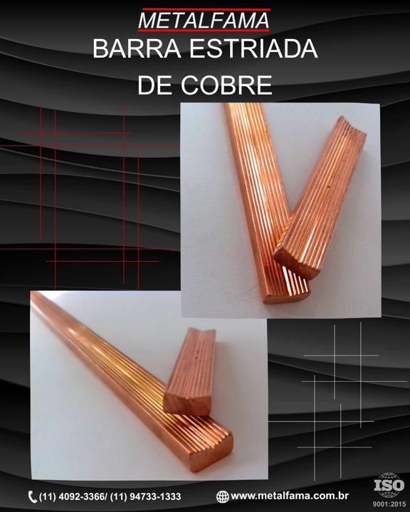 Produzida na Metalfama, a Barra Estriada de Cobre garante alto desempenho nas aplicações de componentes elétricos. Entre